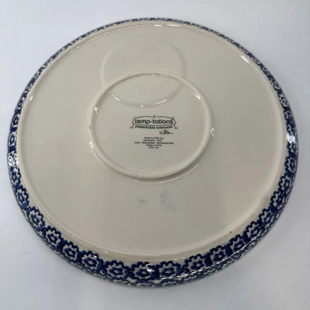 3 Piece -Temptations Old World Blue by Tara‎ Soup And Sandwich Tray With Mug